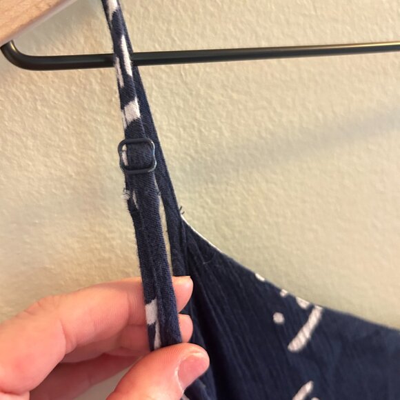 Aerie Tribal Print Maxi Dress Size Medium Navy Blue Sleeveless Cut Out Beach - Picture 7 of 8